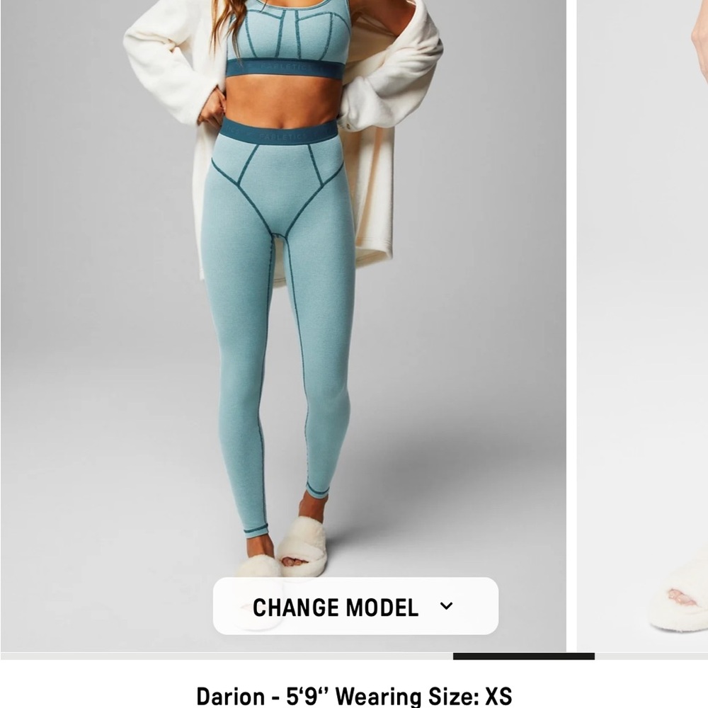 Fabletics waffle leggings arctic wave